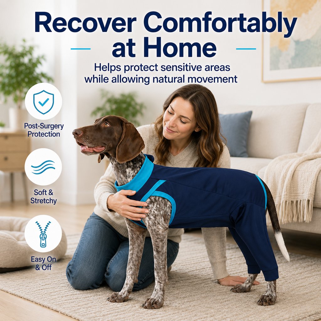 Dog Recovery Suit – Rear Leg Anti-Lick Coverage
