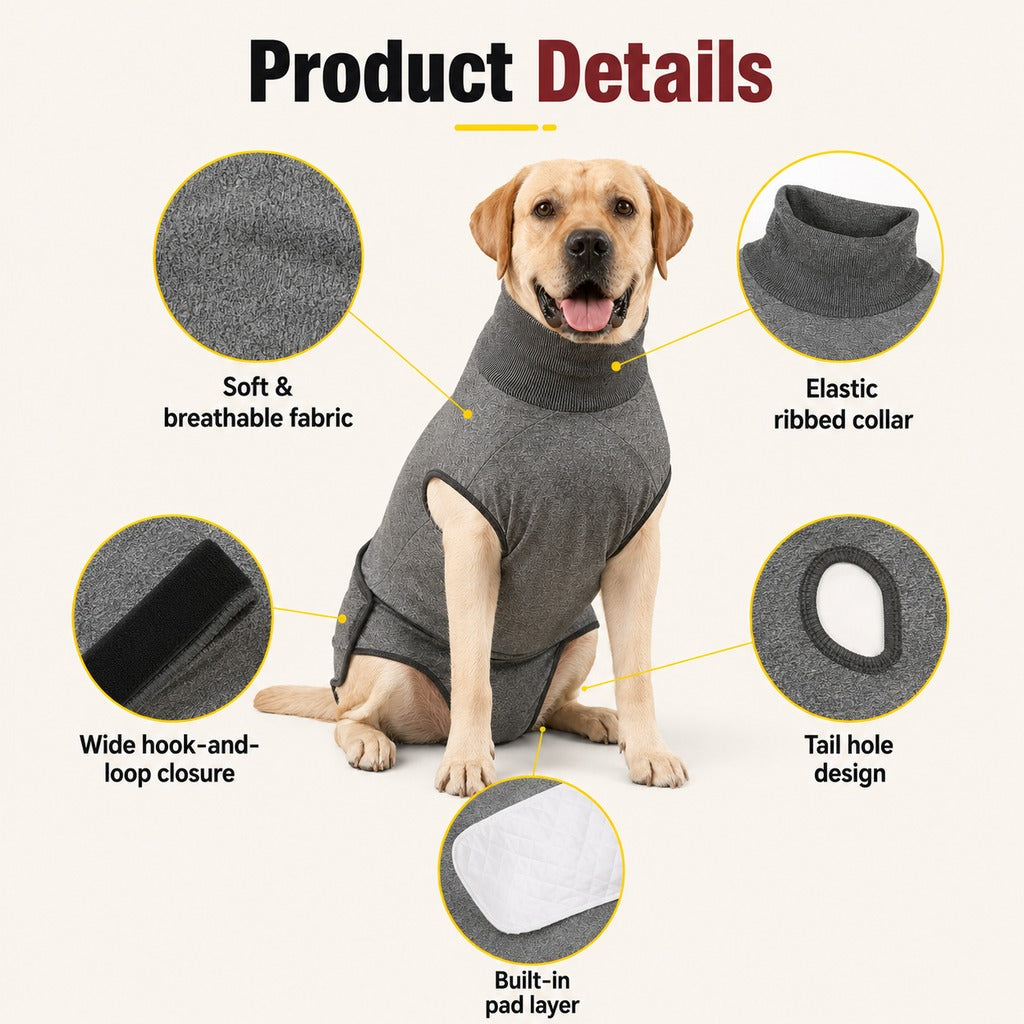Padded Dog Recovery Suit – Surgery & Heat Protection