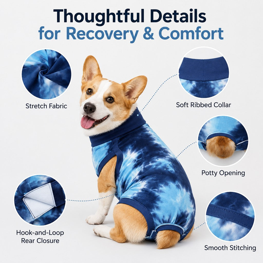 Spay & Neuter Recovery Onesie – Soft Anti-Lick