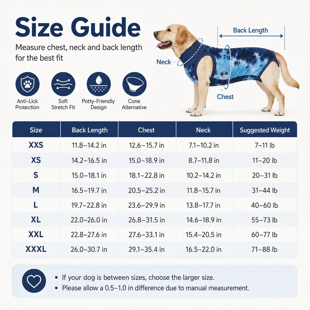 Spay & Neuter Recovery Onesie – Soft Anti-Lick