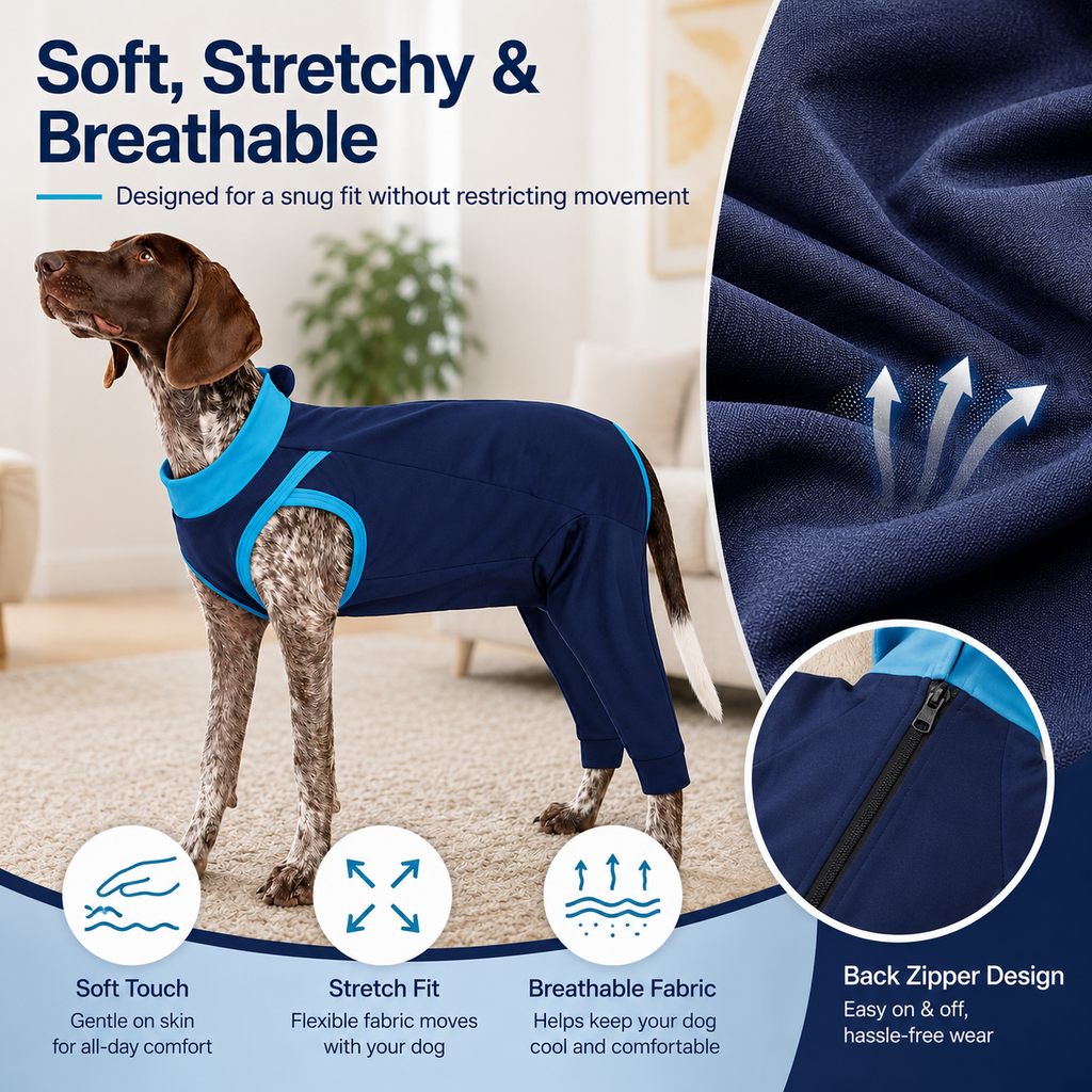 Dog Recovery Suit – Rear Leg Anti-Lick Coverage