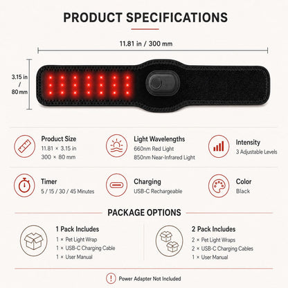 Rechargeable Red Light Dog Leg Wrap – Cord-Free Care