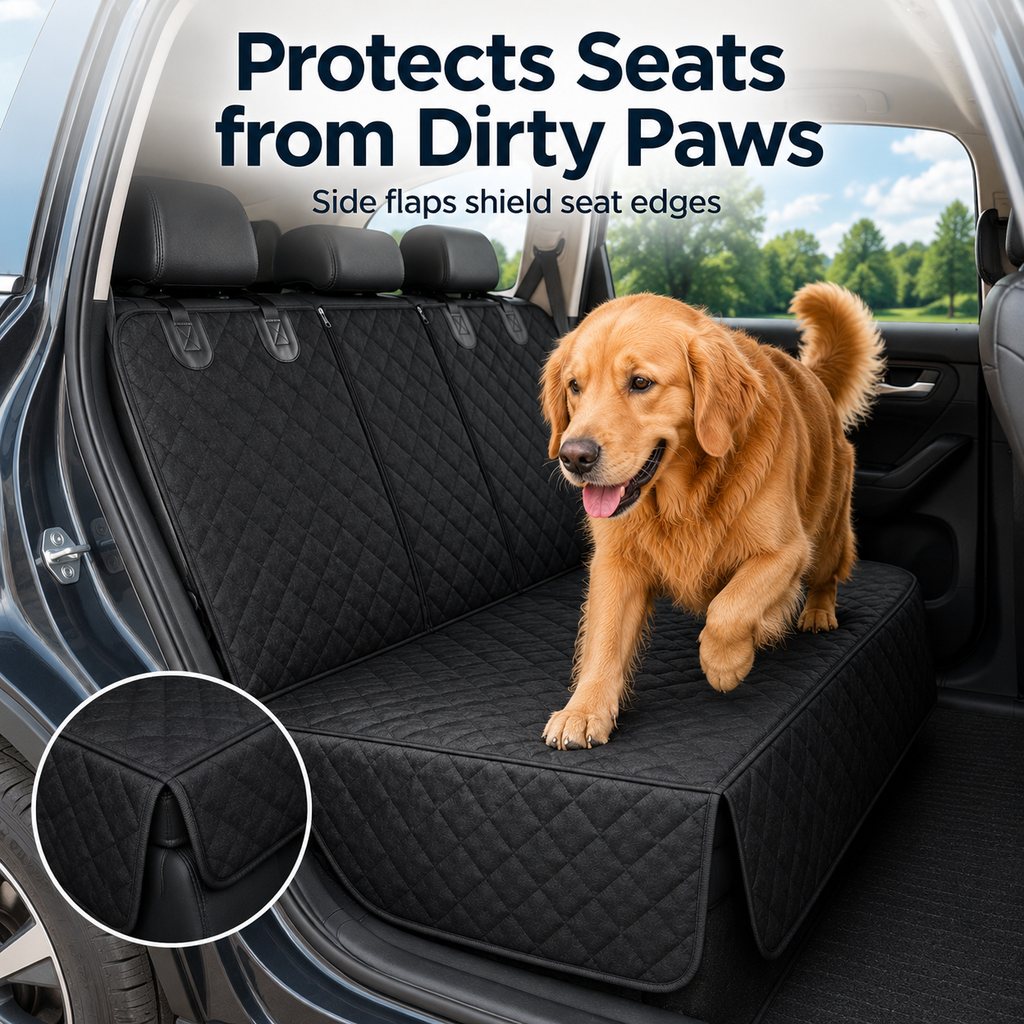 Waterproof Dog Back Seat Cover – Mud & Fur Protection