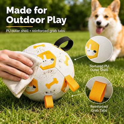 Dog Soccer Ball with Grab Tabs – Fetch & Tug Fun