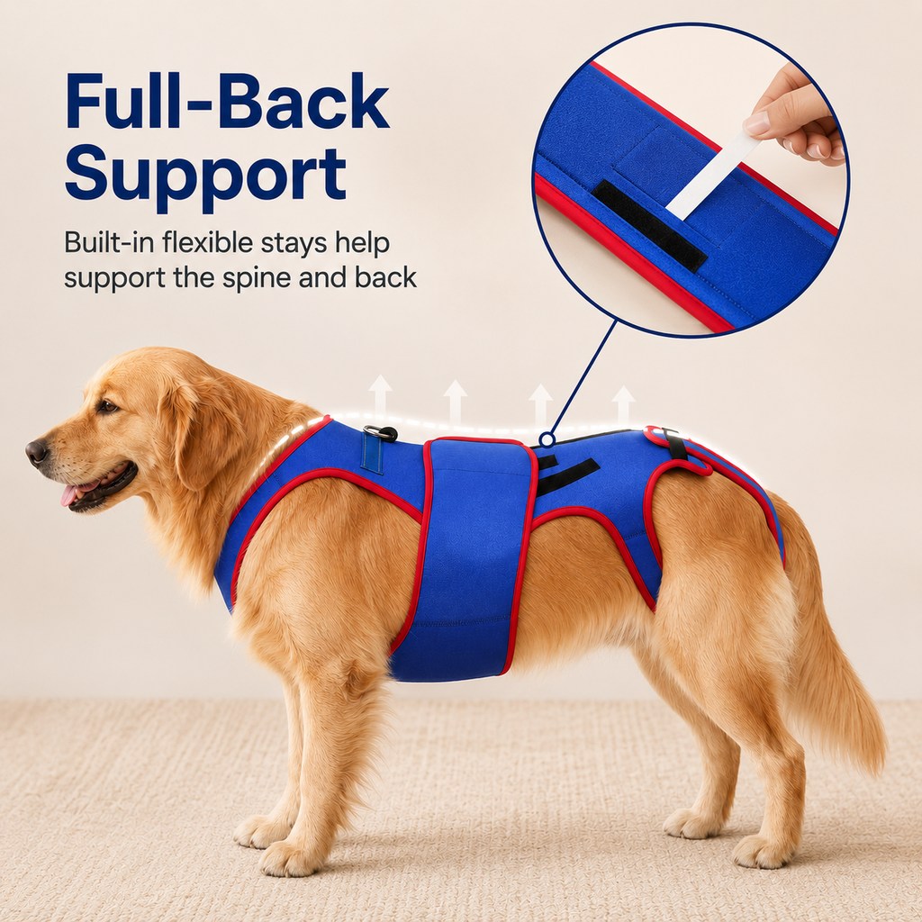 Dog Spine Support Vest – Adjustable Back Support