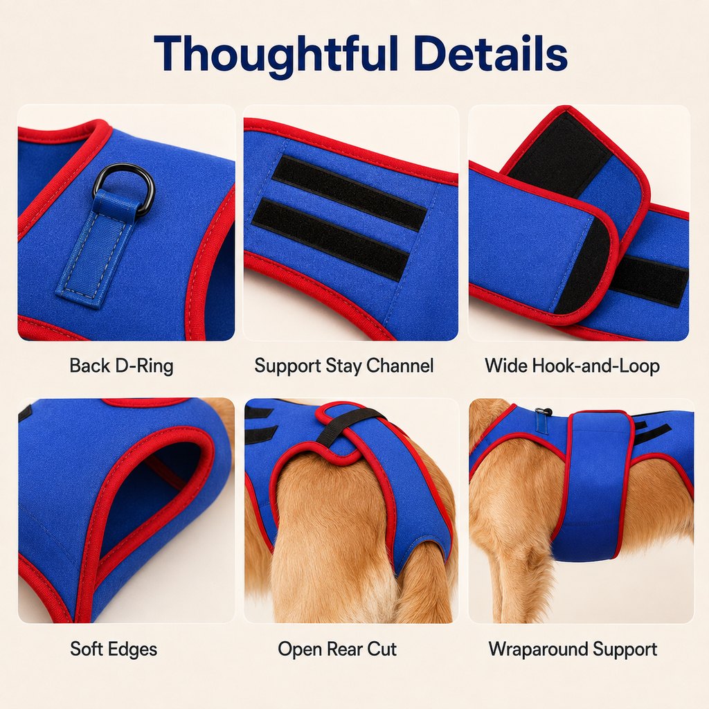 Dog Spine Support Vest – Adjustable Back Support