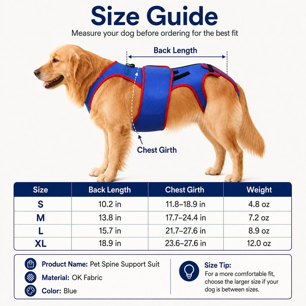 Dog Spine Support Vest – Adjustable Back Support