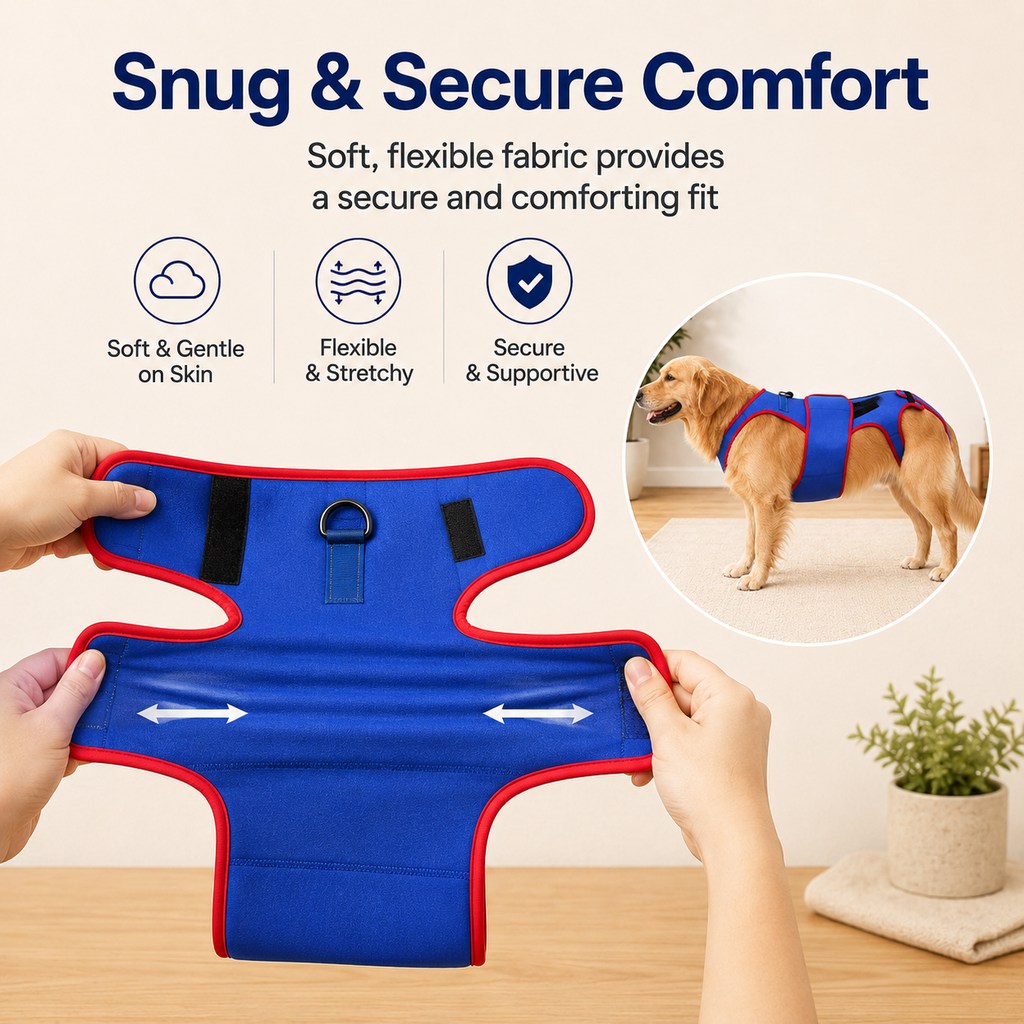 Dog Spine Support Vest – Adjustable Back Support
