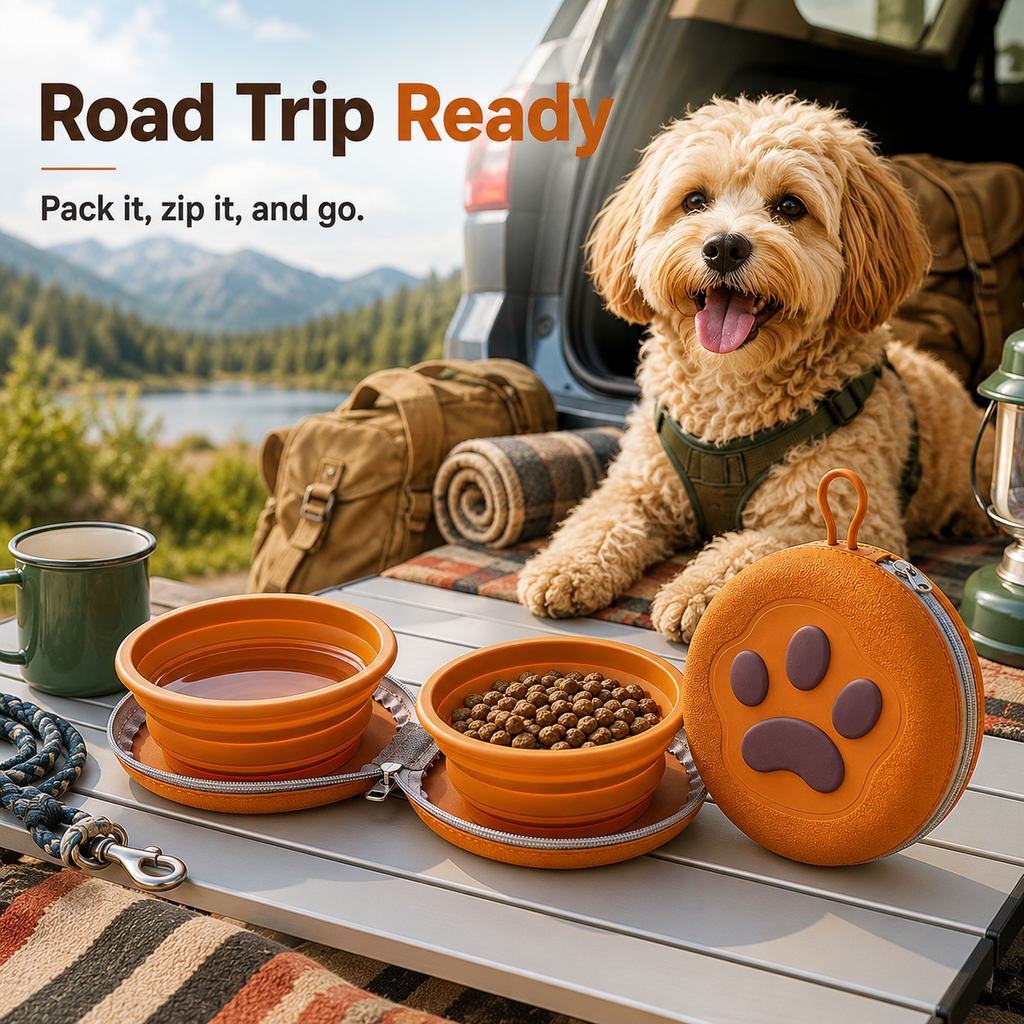 Paw-Shaped Collapsible Travel Bowls – Feed Anywhere
