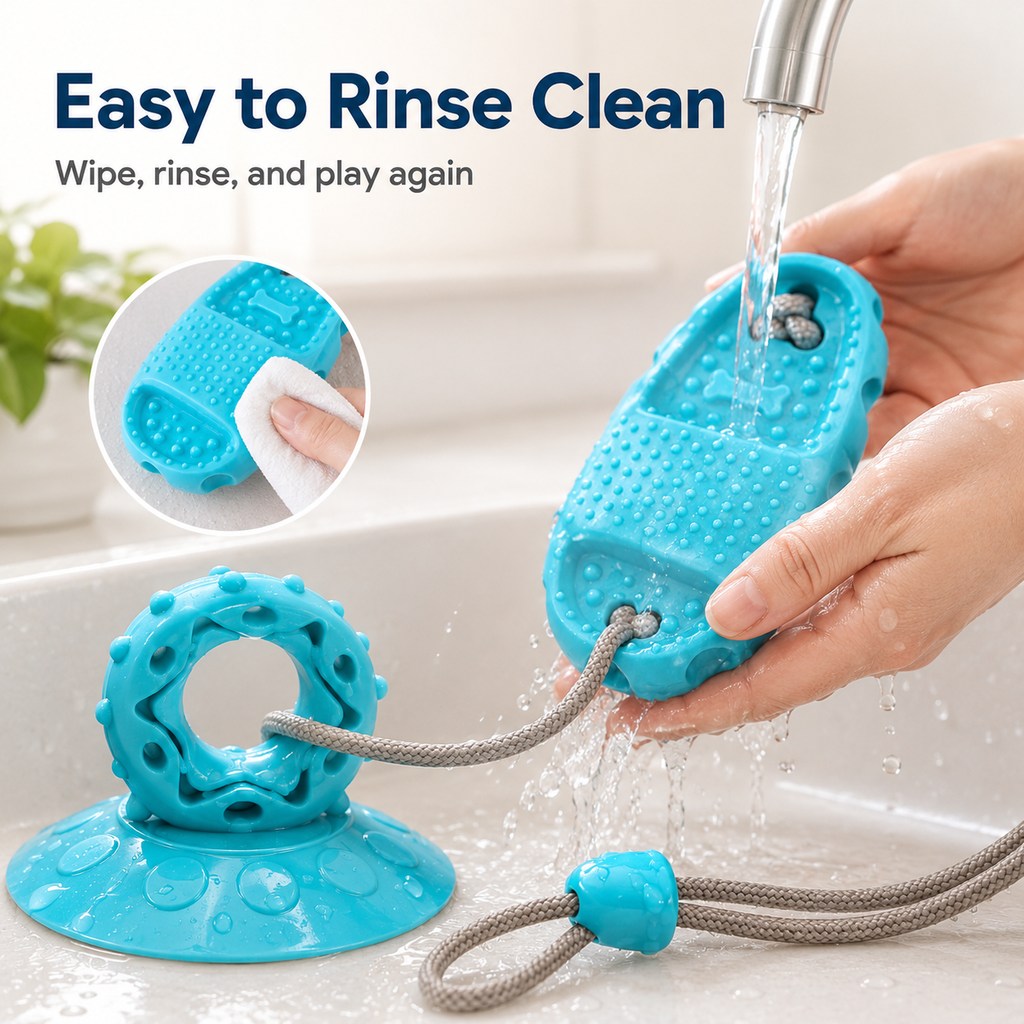 Suction Cup Dog Tug Toy – Saves Shoes, Beats Boredom