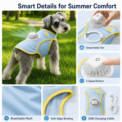 Cooling Fan Dog Summer Vest – Outdoor Heat Relief