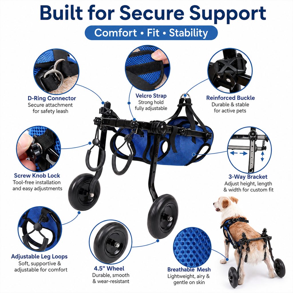 Adjustable Dog Wheelchair – Mobility for Weak Back Legs