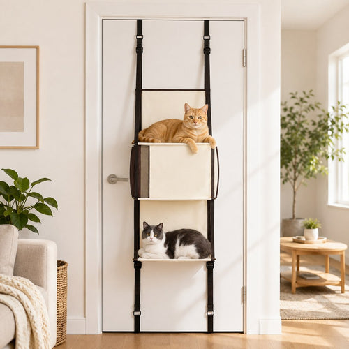 Door-Mounted Cat Tree – 3-Tier Space Saver