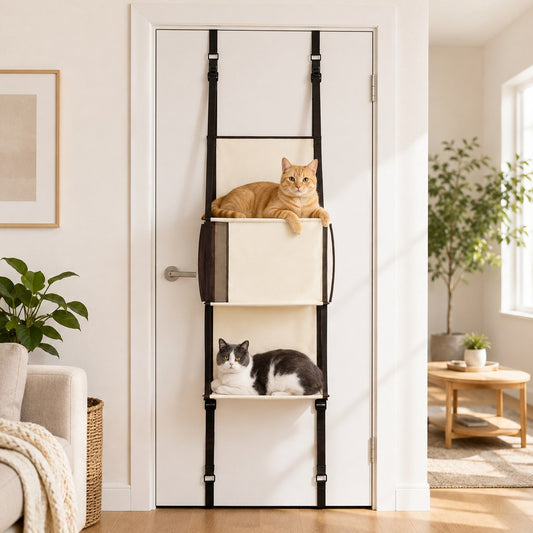 Door-Mounted Cat Tree – 3-Tier Space Saver