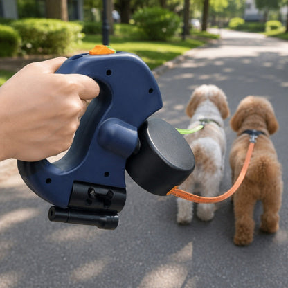 Dual Retractable Dog Leash – Tangle-Free with LED