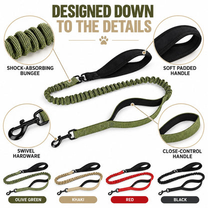 Dual Handle Bungee Dog Leash – Softer Pulls