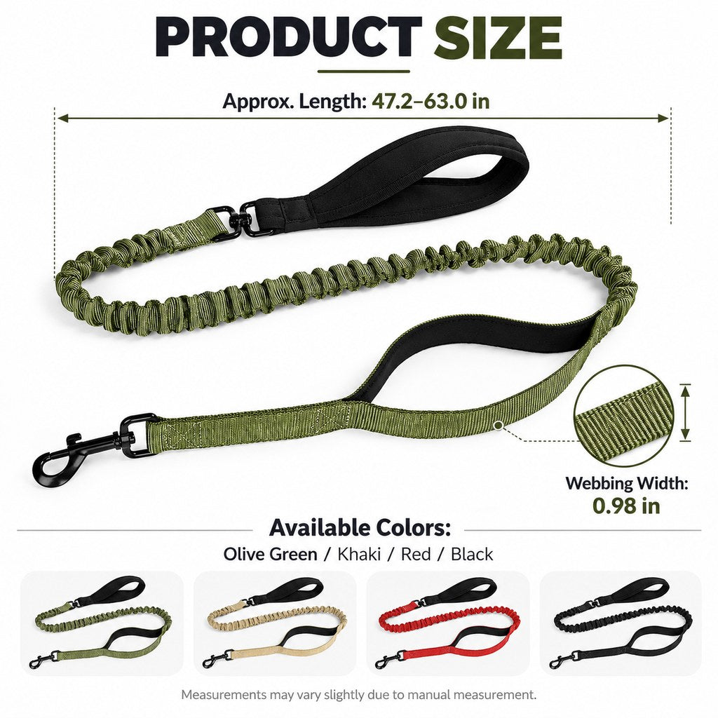 Dual Handle Bungee Dog Leash – Softer Pulls