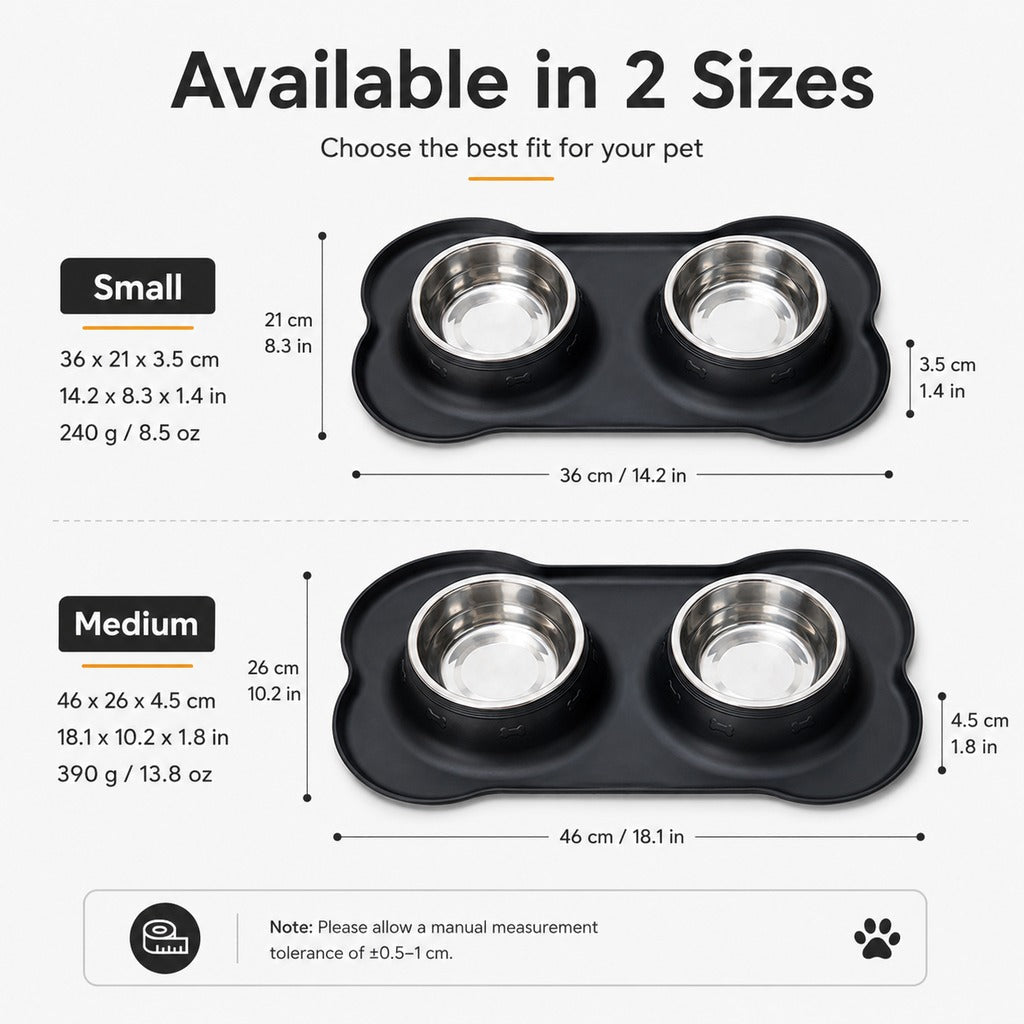 Spill-Proof Dual Pet Bowl – Mess-Free Food & Water