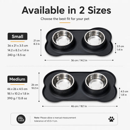 Spill-Proof Dual Pet Bowl – Mess-Free Food & Water