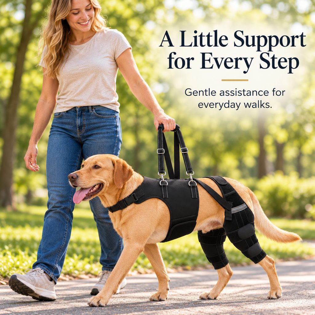 Dual Rear Leg Dog Knee Brace – Lift Handle Support