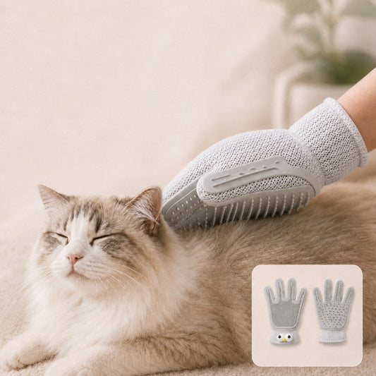 Dual-Sided Pet Grooming Glove – Gentle Deshedding