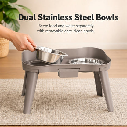 Elevated Pet Feeder with Spill Guard – Cleaner Floors