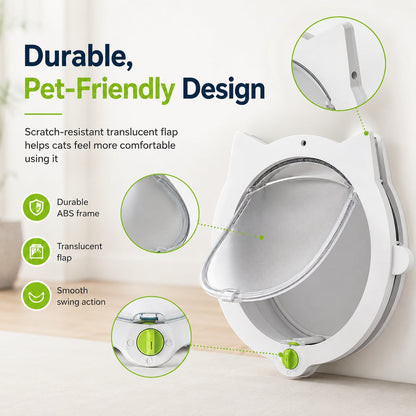 4-Way Locking Cat Door – No More Door Scratching