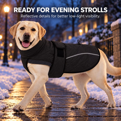 Fleece-Lined Winter Dog Coat – Warm & Reflective