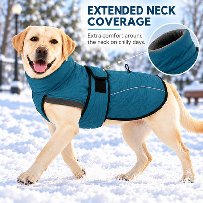 Fleece-Lined Winter Dog Coat – Warm & Reflective