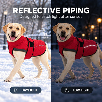 Fleece-Lined Winter Dog Coat – Warm & Reflective