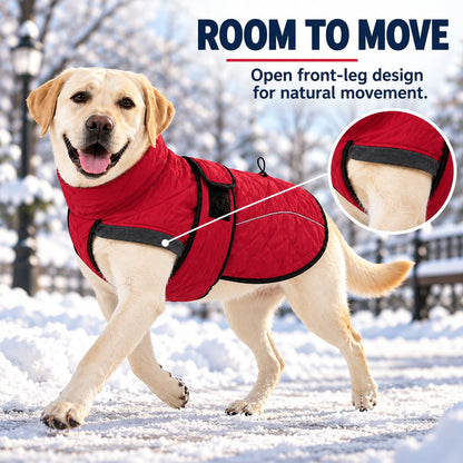 Fleece-Lined Winter Dog Coat – Warm & Reflective