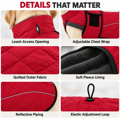 Fleece-Lined Winter Dog Coat – Warm & Reflective