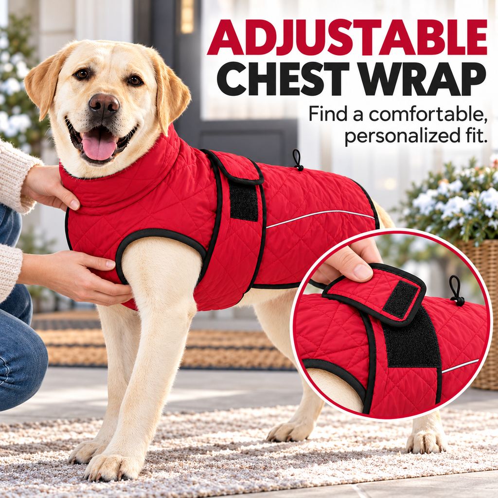 Fleece-Lined Winter Dog Coat – Warm & Reflective