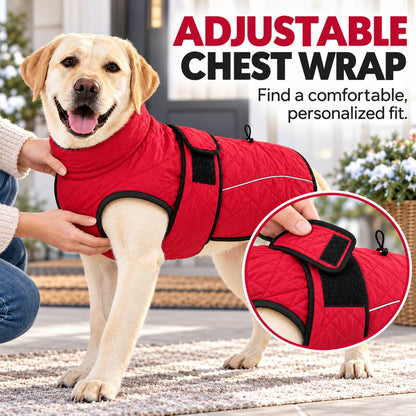 Fleece-Lined Winter Dog Coat – Warm & Reflective