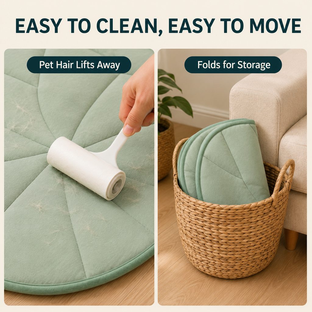 Lotus Leaf Cooling Pet Mat – Reversible & Washable