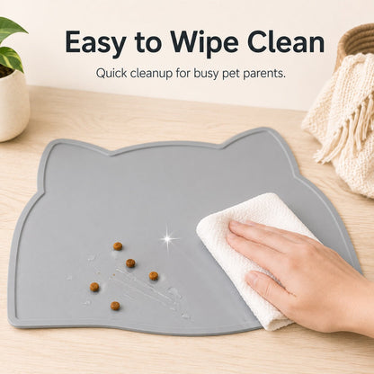 Raised-Edge Silicone Feeding Mat – Clean Floors at Mealtime