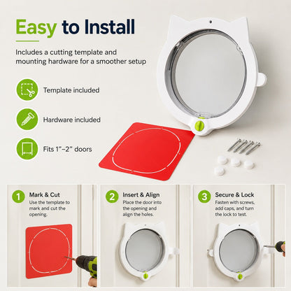 4-Way Locking Cat Door – No More Door Scratching