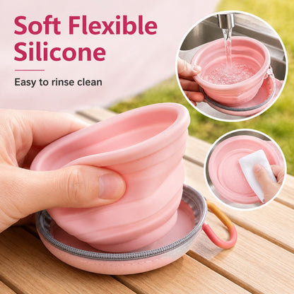 2-in-1 Collapsible Travel Bowl – Feed & Hydrate Anywhere