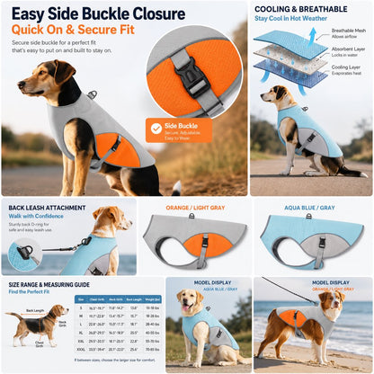 Wet-to-Cool Dog Cooling Jacket – Hot Weather Comfort