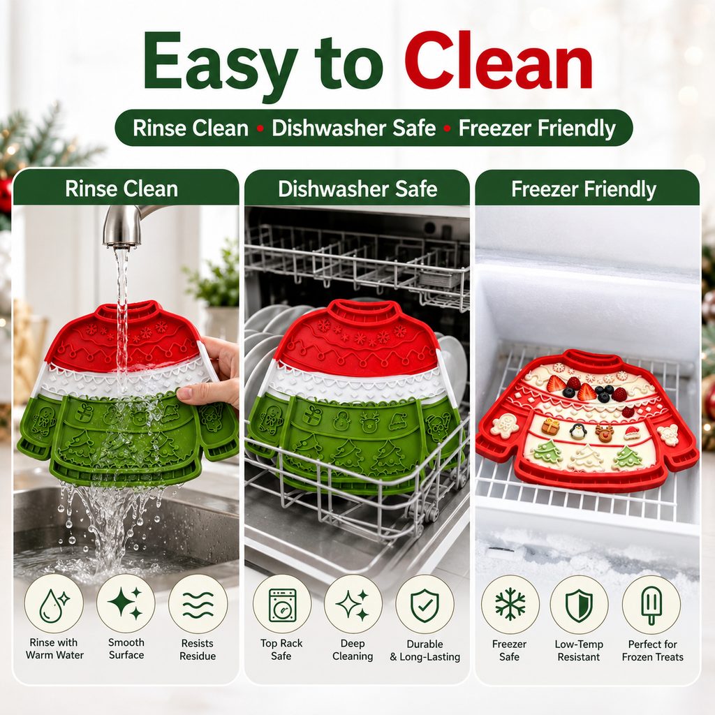 Christmas Sweater Lick Mat – Slow Treats & Calm Trims