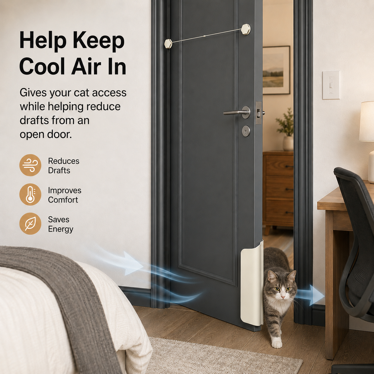 No-Drill Cat Door Holder – Cats Pass, Doors Stay Closed