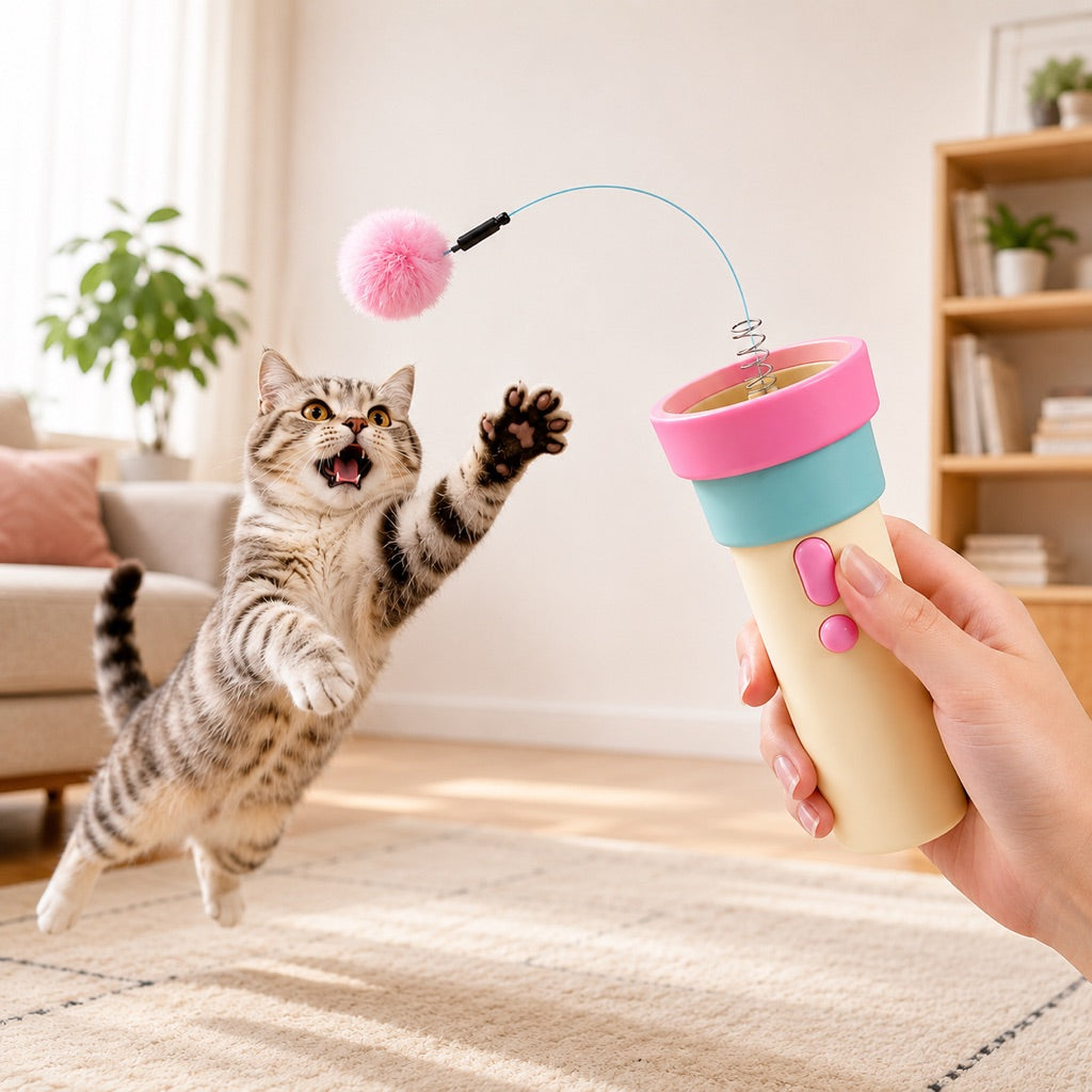 Electric Cat Teaser Launcher – Hands-Free Chase Play