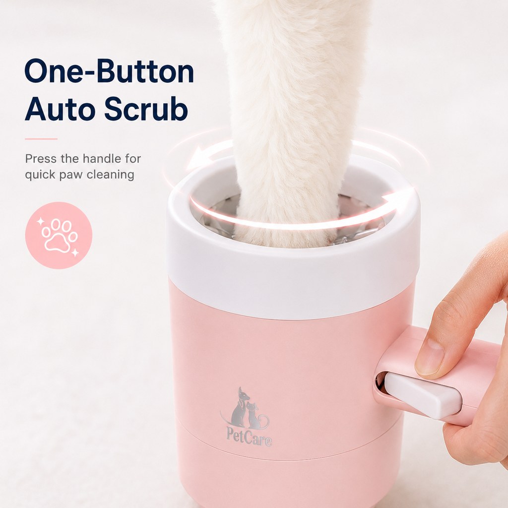 Electric Dog Paw Cleaner – One-Button Muddy Paw Wash