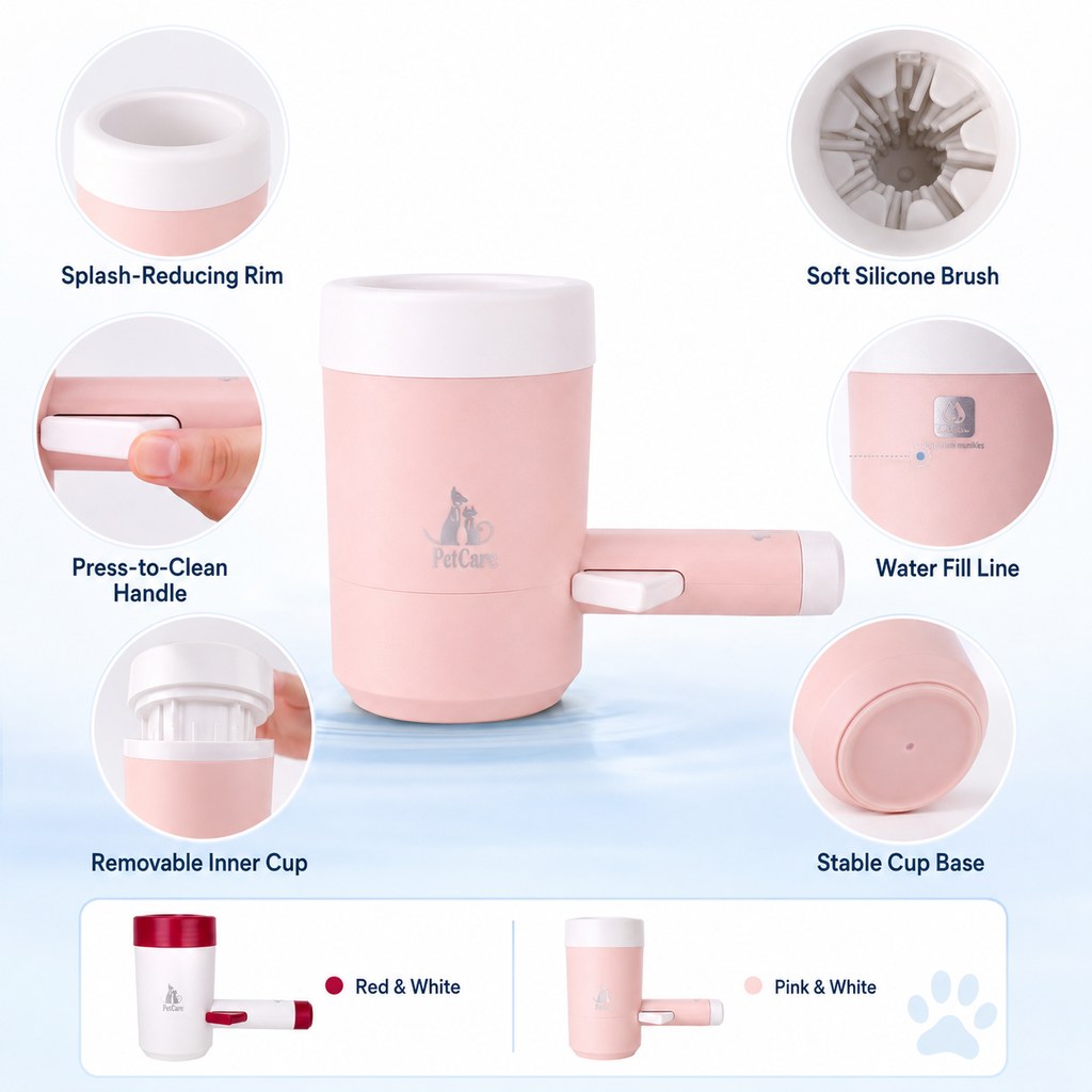 Electric Dog Paw Cleaner – One-Button Muddy Paw Wash