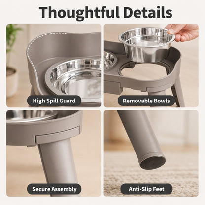 Elevated Pet Feeder with Spill Guard – Cleaner Floors
