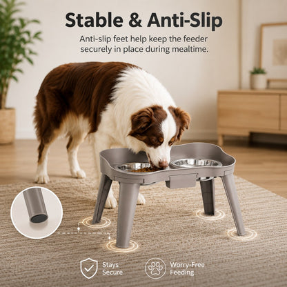 Elevated Pet Feeder with Spill Guard – Cleaner Floors