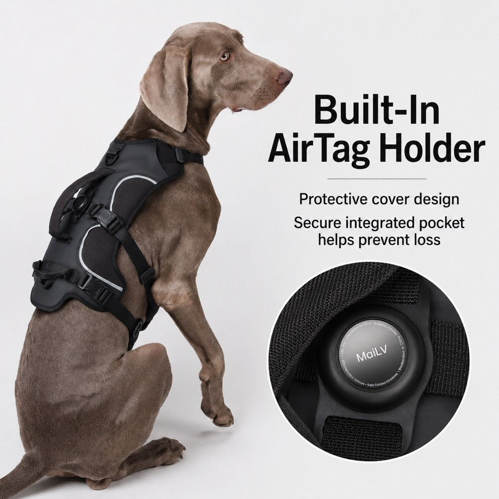 AirTag Escape-Proof Dog Harness – Secure Outdoor Walks