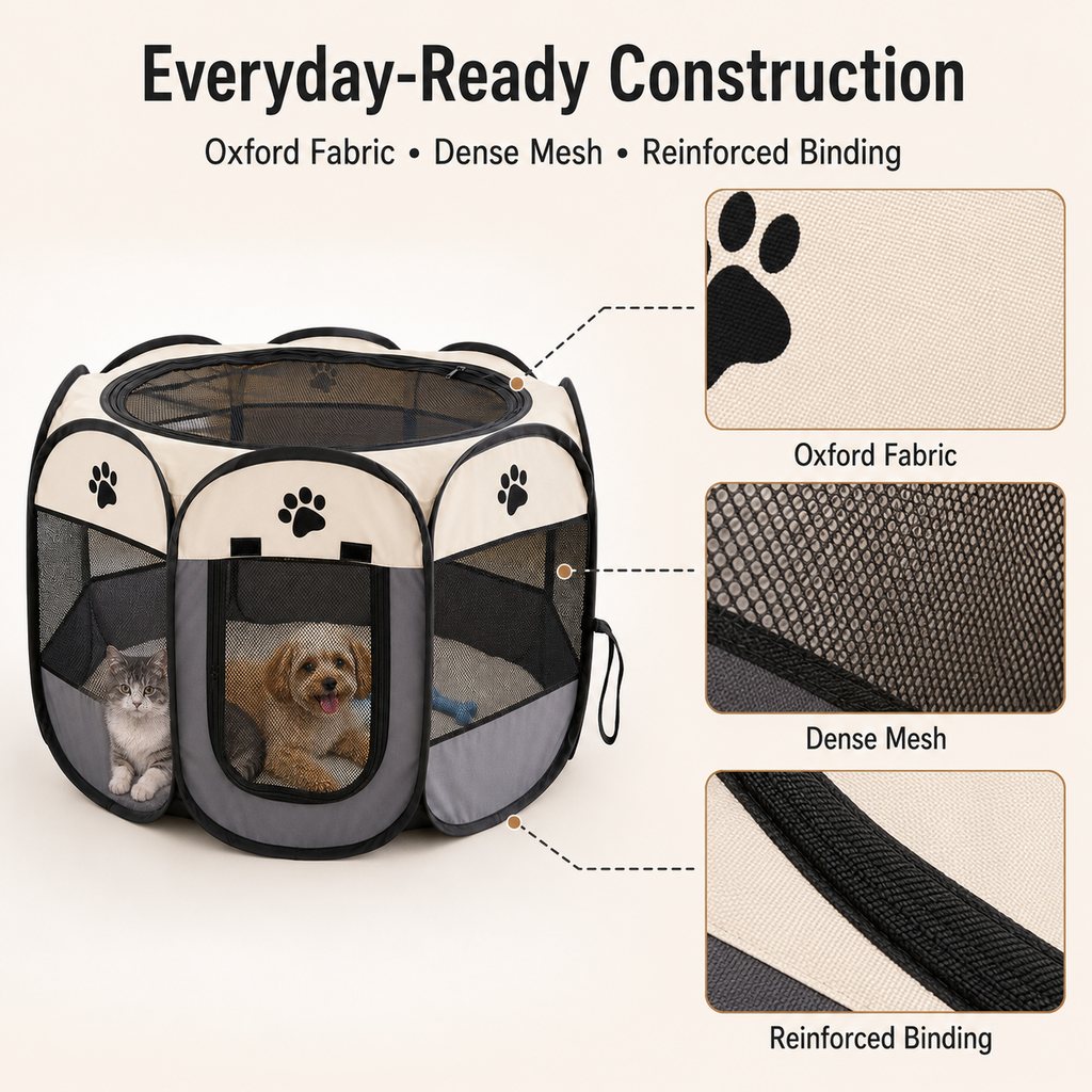 Foldable Pet Playpen – Breathable & Portable