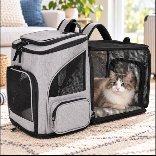 Expandable Pet Carrier Backpack – Breathable Mesh