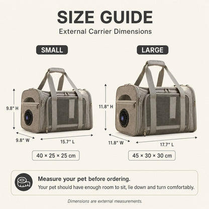 Fan-Assisted Pet Carrier – Ventilated Cool Travel